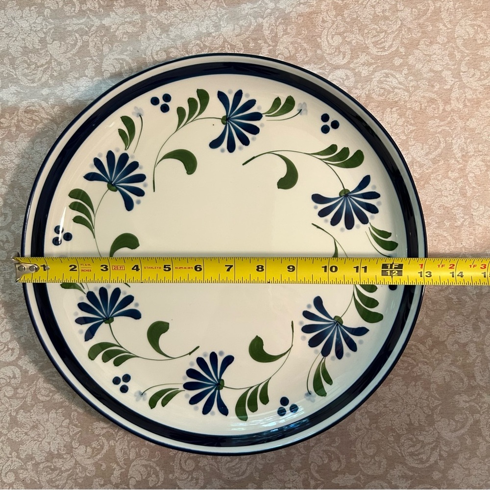 Dansk ~ Handpainted Floral Vintage Sage Song Deep 13” Round Platter - Picture 8 of 9